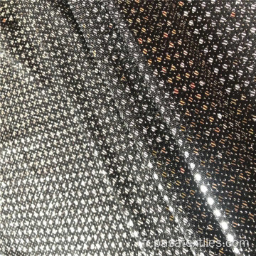 Vente à chaud Personnaliser la paillette fille solide en tissu coréen en tricot Lurex Black Silver avec tissu à paillettes